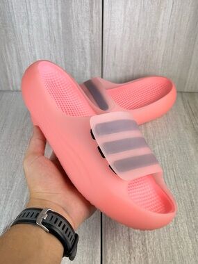NEW Adidas Originals Adislide Pink Black Recovery Comfort Sandal Mens Size 9 13